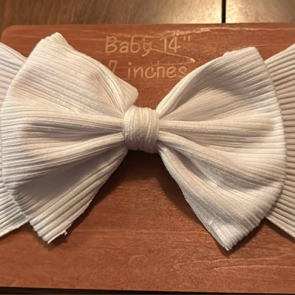 White Baby Bow Headband - Kids Accessories